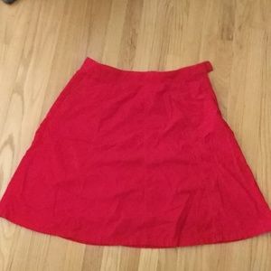 LL Bean red corduroy gored A-line skirt, size 16